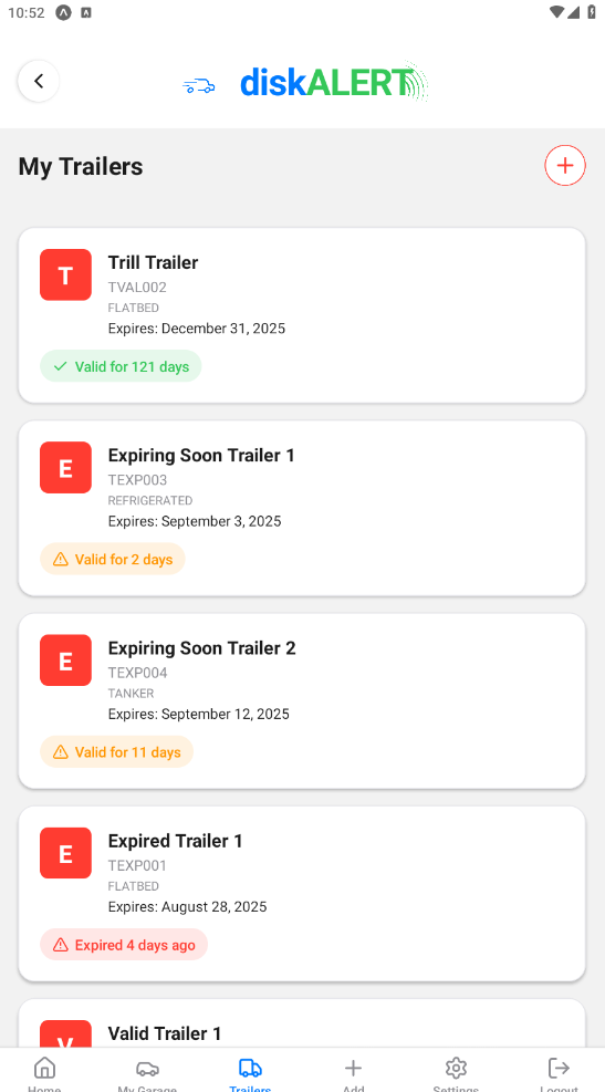 Trailers screen